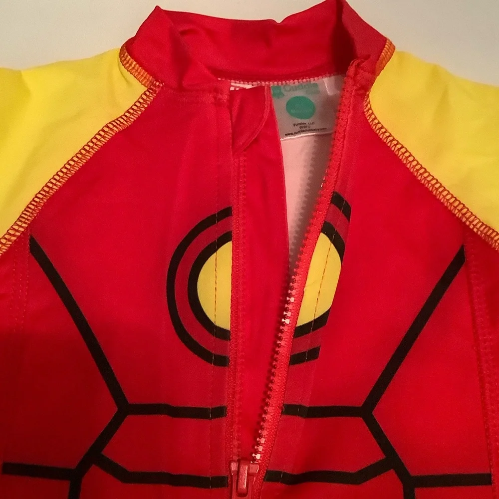 Marvel Red and Yellow Iron Man Infant Swim Rashguard
